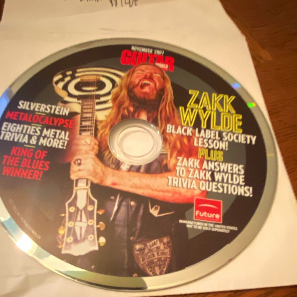 Guitar World November 2007 Zakk Wylde CD ROM Black Label Society 80'S Metal
